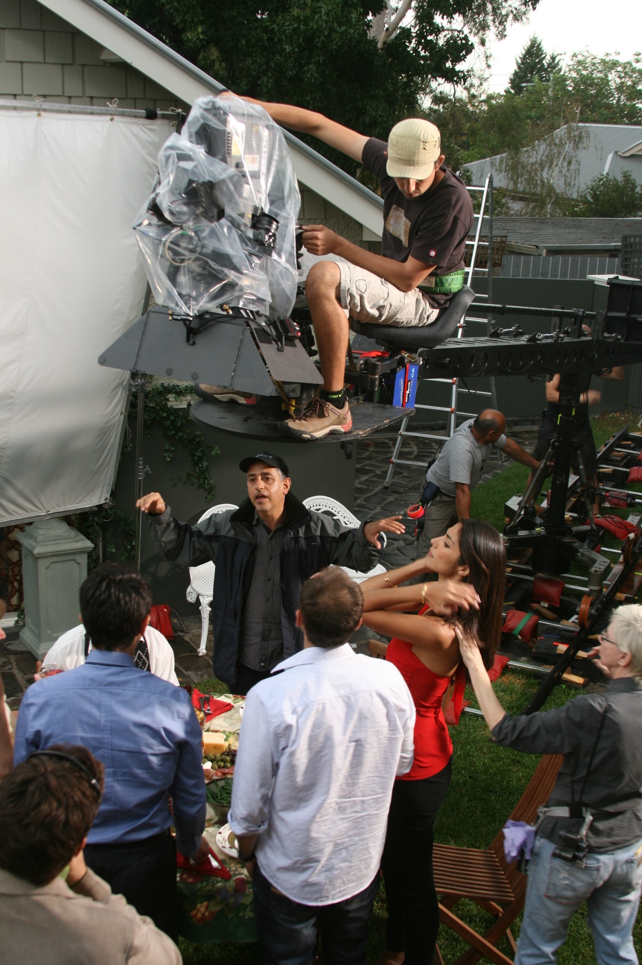 Director Franco Di Chiera - wrangles cast and crew for the final scene of the film Big Mamma's Boy