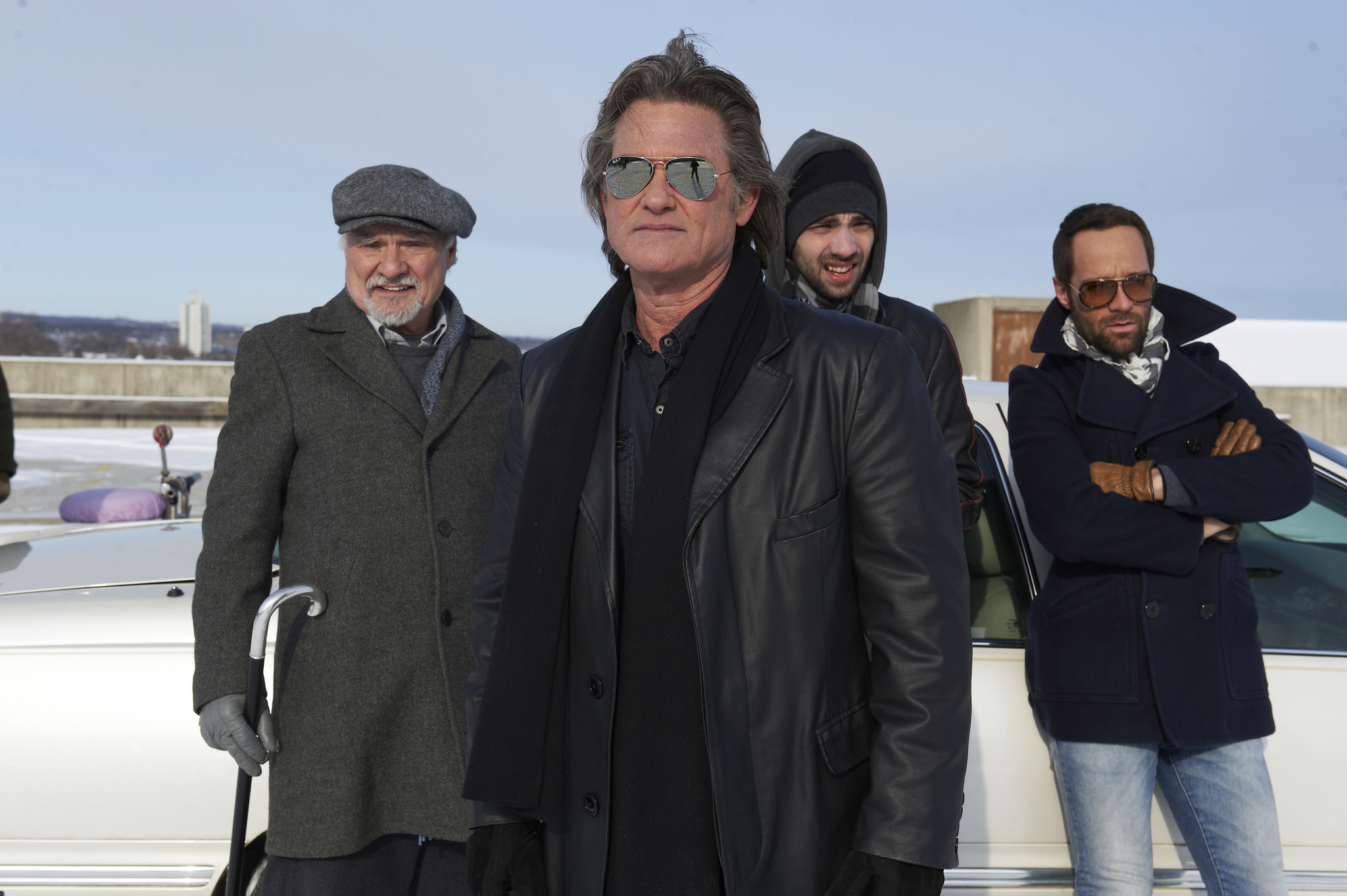 Still of Kurt Russell, Jay Baruchel, Chris Diamantopoulos and Kenneth Welsh in The Art of the Steal (2013)