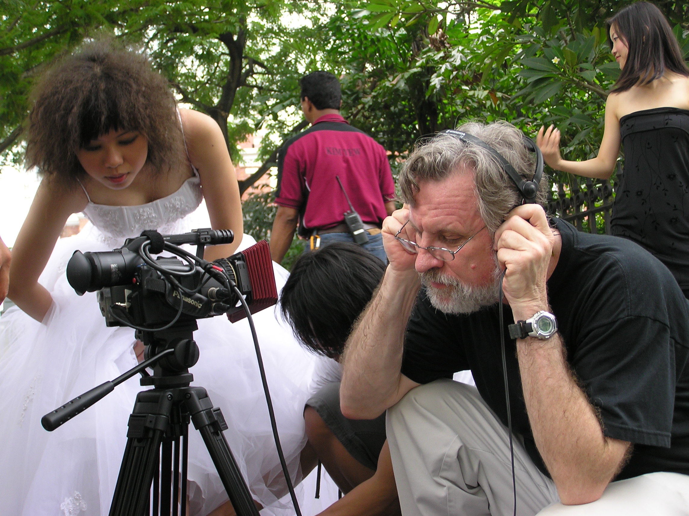 Schmoeller on the set of Wedding Day in Singapore
