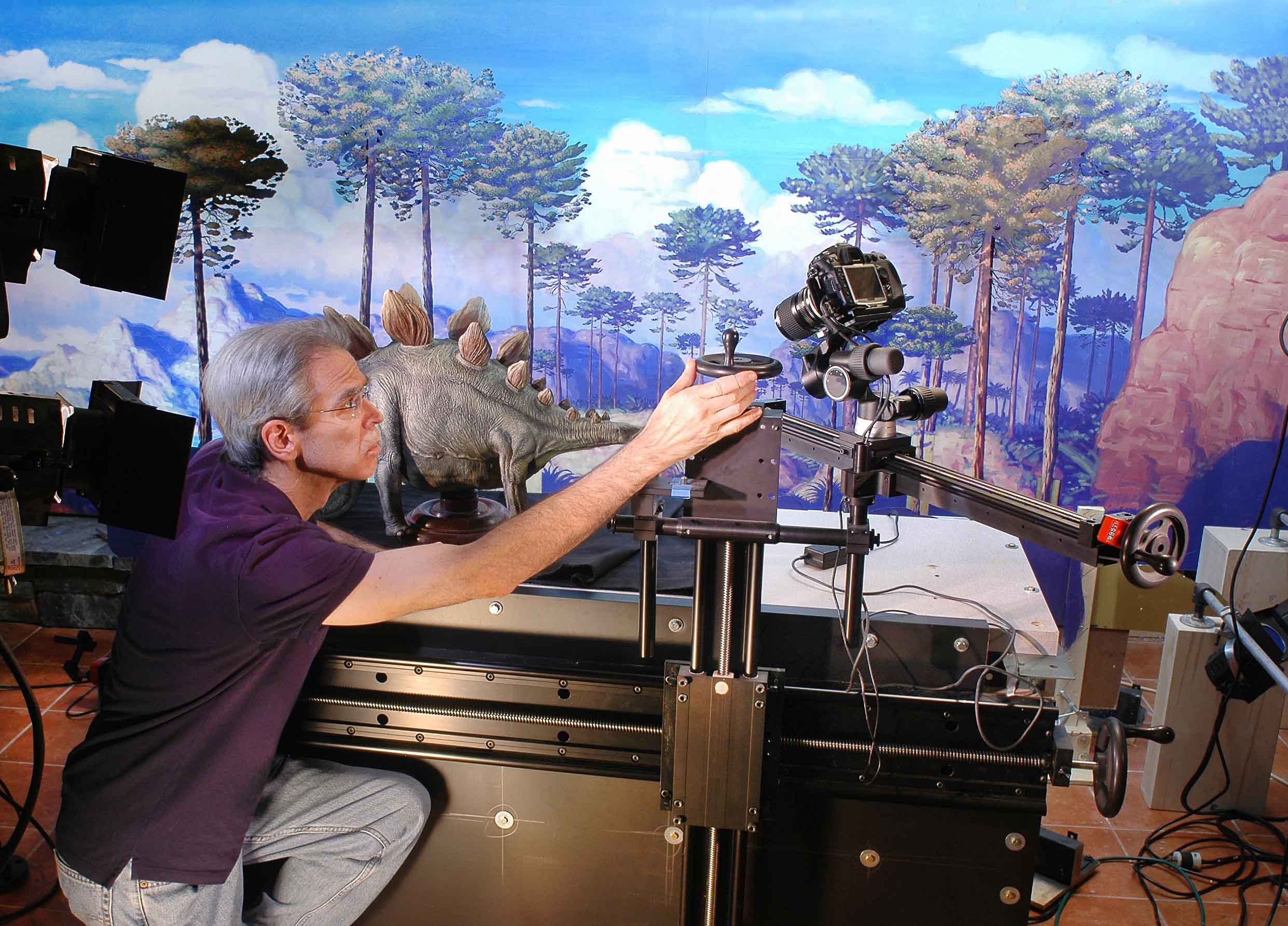 John Dods filming animation for his short RETURN OF GROG. 2012