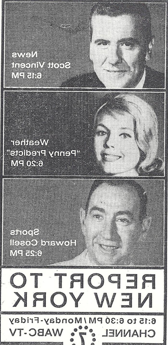 regina dombek, howard cossell, scott vincent Report To New york WABC-TV 1961 aka Penny Predicts