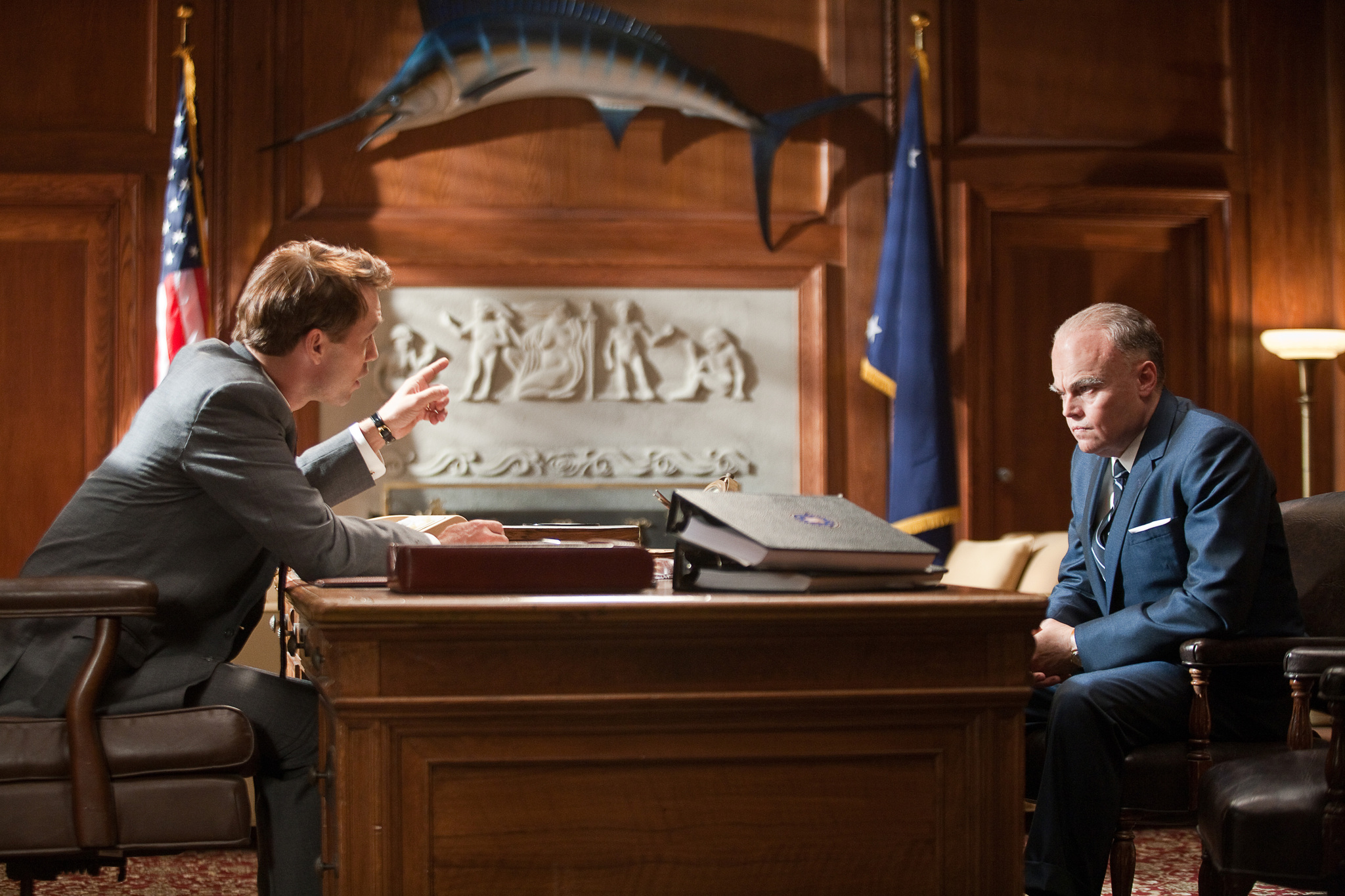 Still of Leonardo DiCaprio and Jeffrey Donovan in J. Edgar (2011)