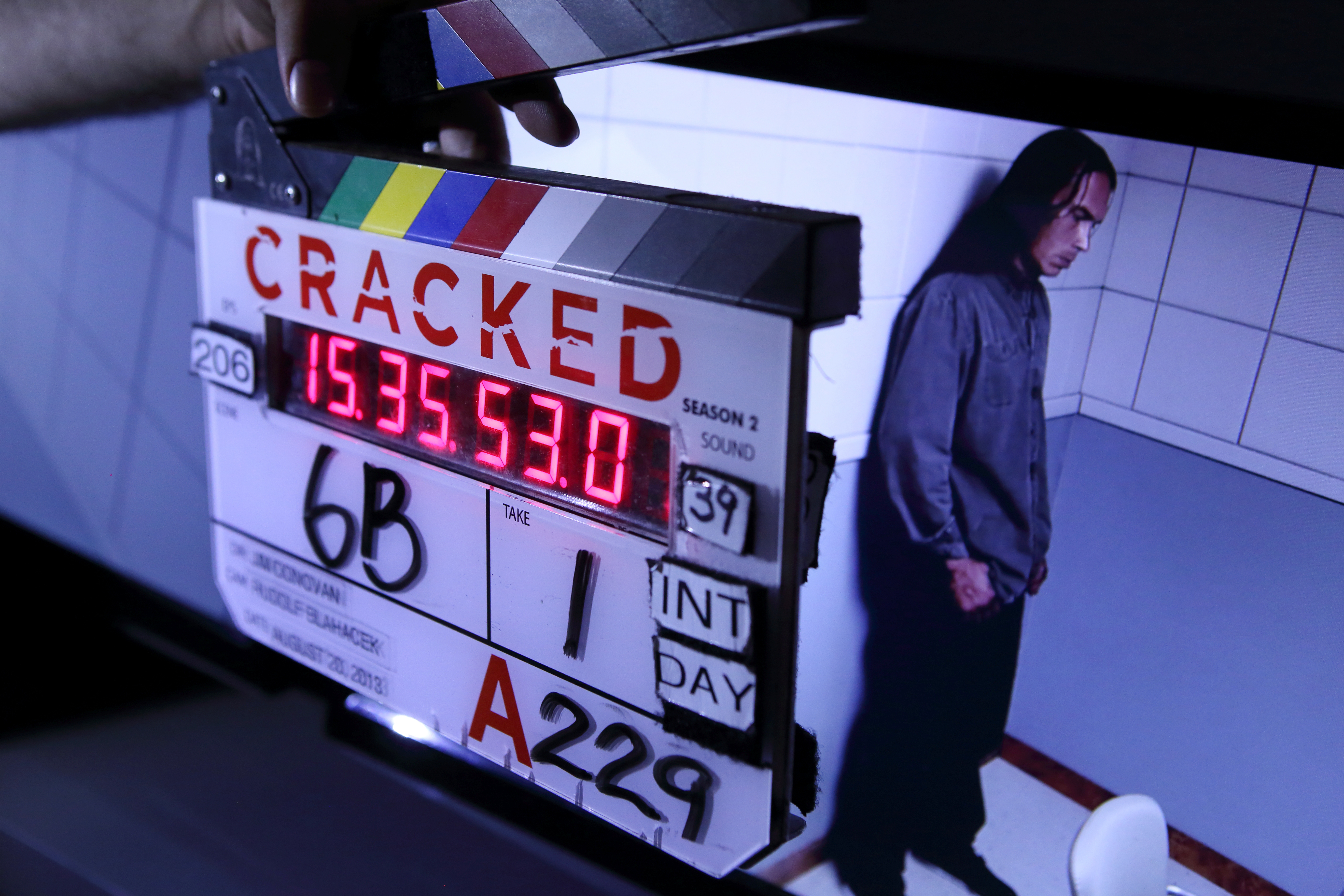 Slate from the set of Cracked, season 2, 