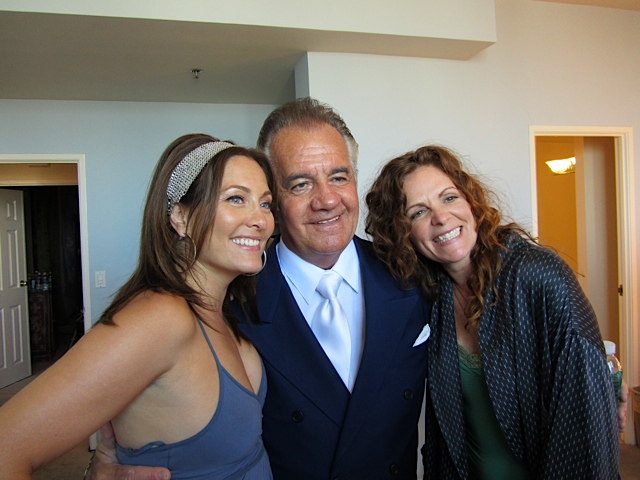 on the set of THE BUG IN MY EAR, with Tony Sirico & Maria Cina