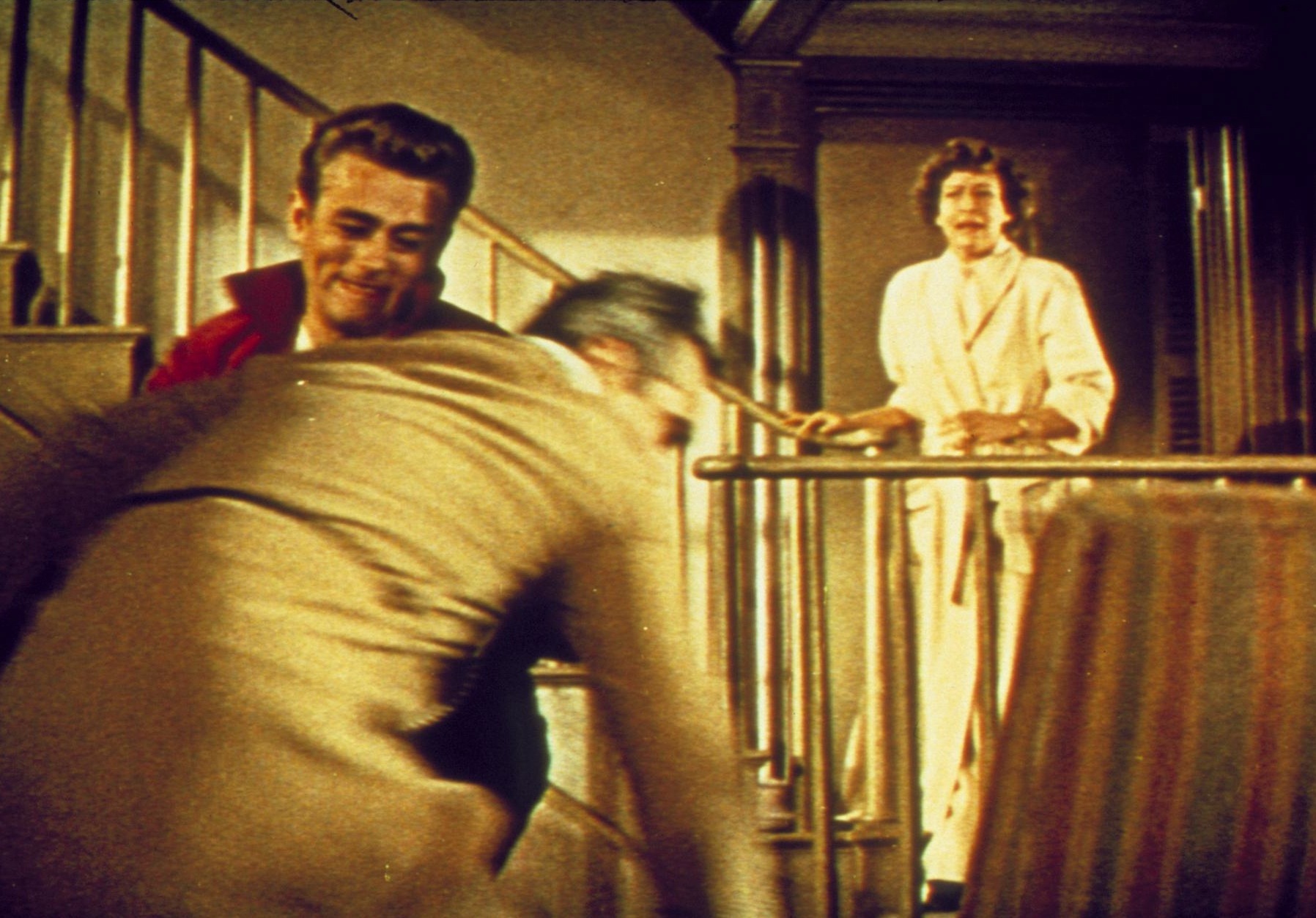 Still of James Dean, Jim Backus and Ann Doran in Rebel Without a Cause (1955)