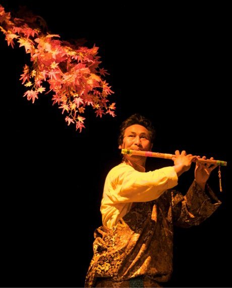 Tsering Dorjee bawa, playing flute for world peace.