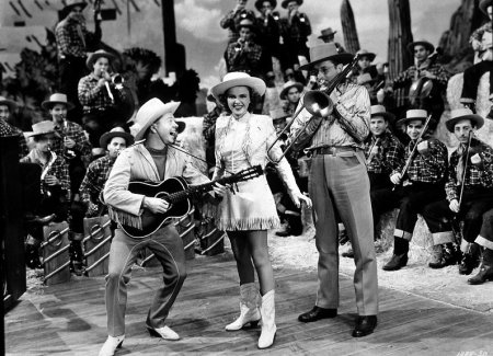 Mickey Rooney, Judy Garland, Tommy Dorsey & his orchestra. Film Set Girl Crazy (1943) 0035942 MGM