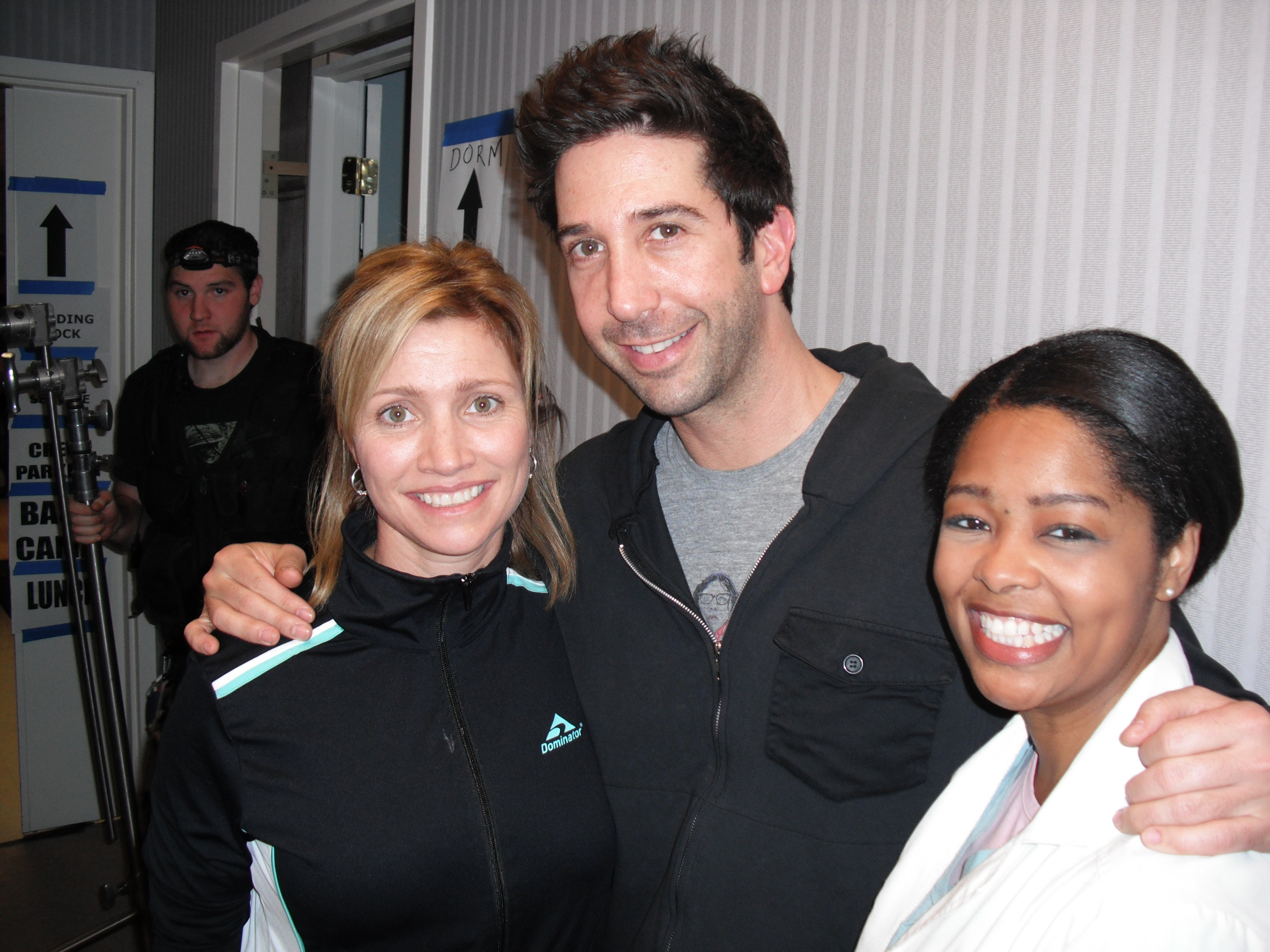 David Schwimmer, director of Trust with actresses Jennifer Kincer and Anthonia Kitchen.