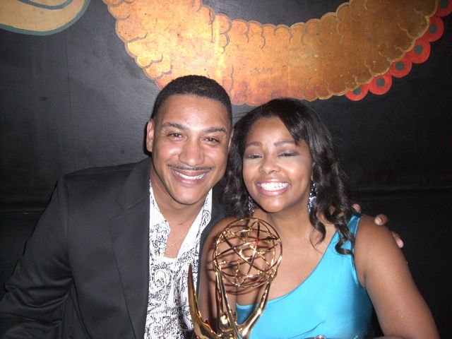 Actress Anthonia Kitchen with husband Dr. Ronald Kitchen at Emmy party.