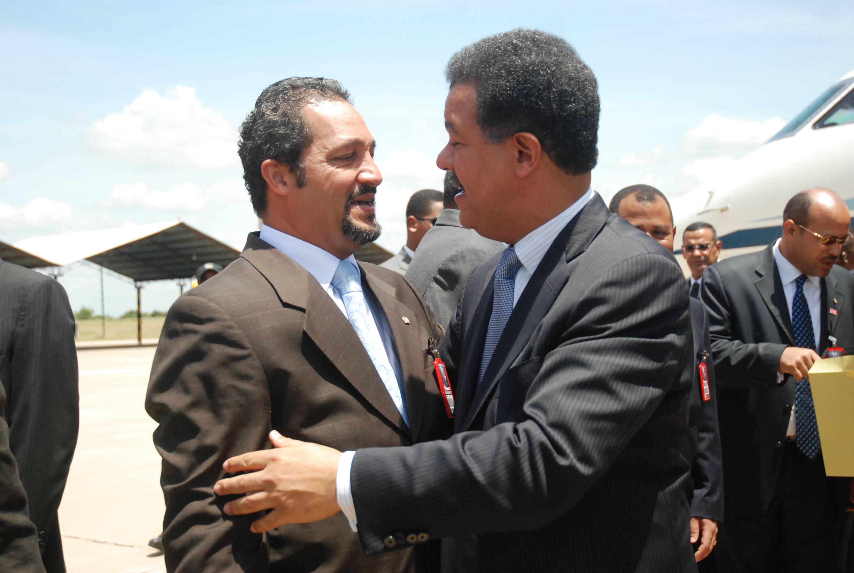 Richard Douglas with the Dominican Republic President Leonel Fernandez Petrocaribe's Cumbre Maracaibo, Venezuela