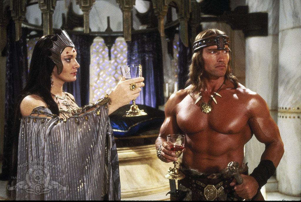 Still of Arnold Schwarzenegger and Sarah Douglas in Conan the Destroyer (1984)