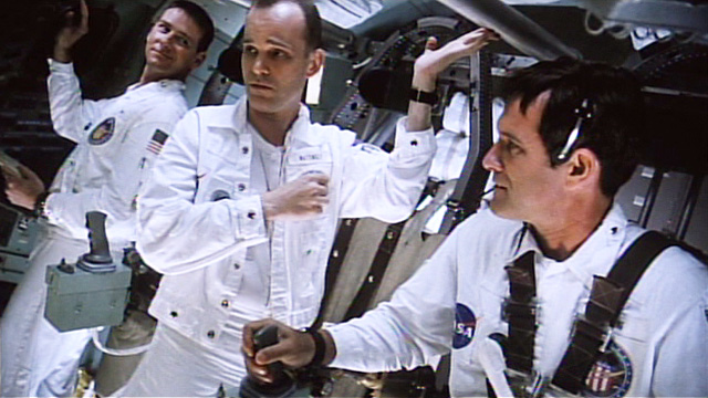 Still of J. Downing, Zeljko Ivanek and John Posey as astronauts Charlie Duke, Ken Mattingly, and John Young in HBO's From the Earth to the Moon