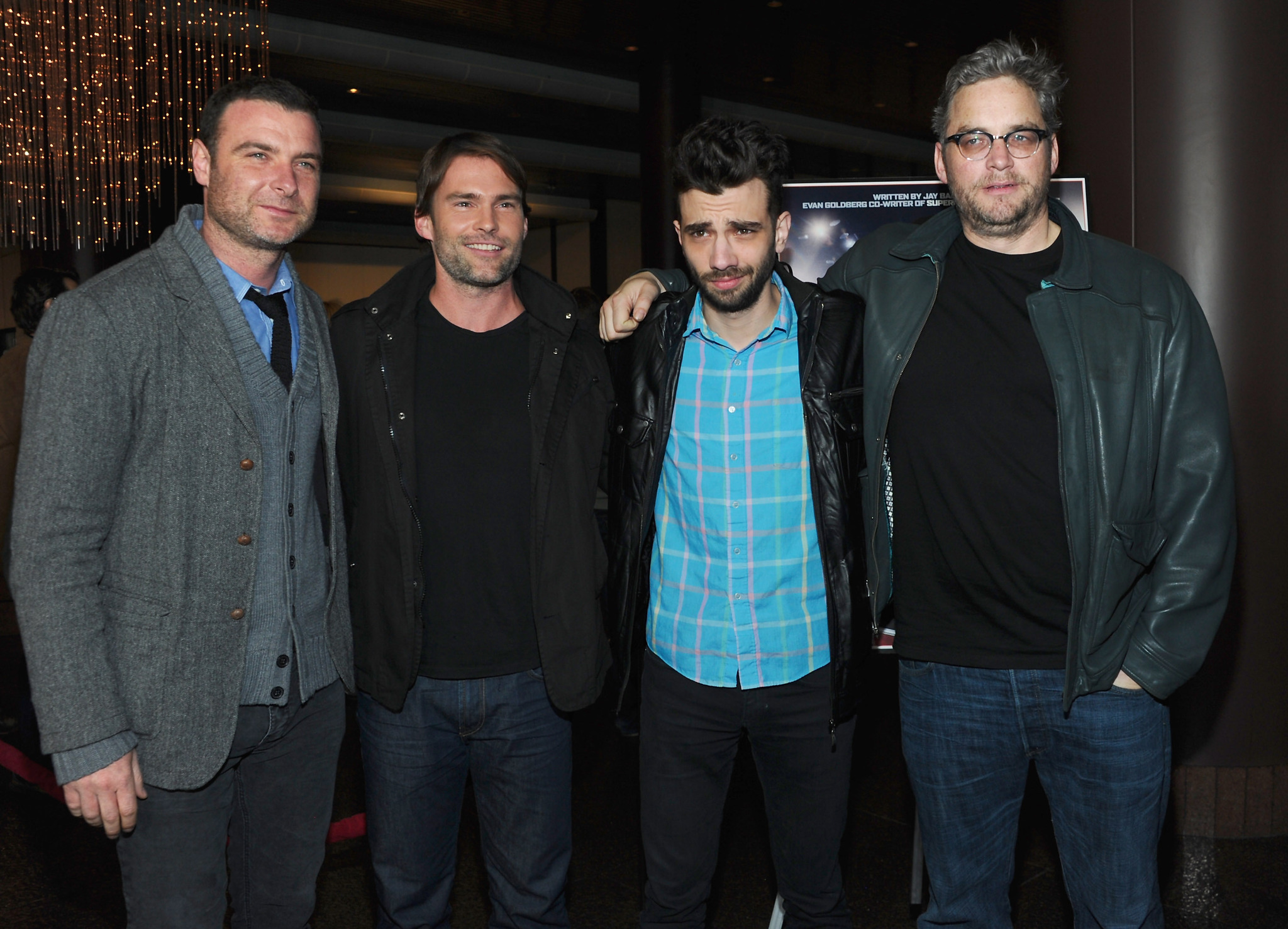 Liev Schreiber, Seann William Scott, Jay Baruchel and Michael Dowse at event of Goon (2011)