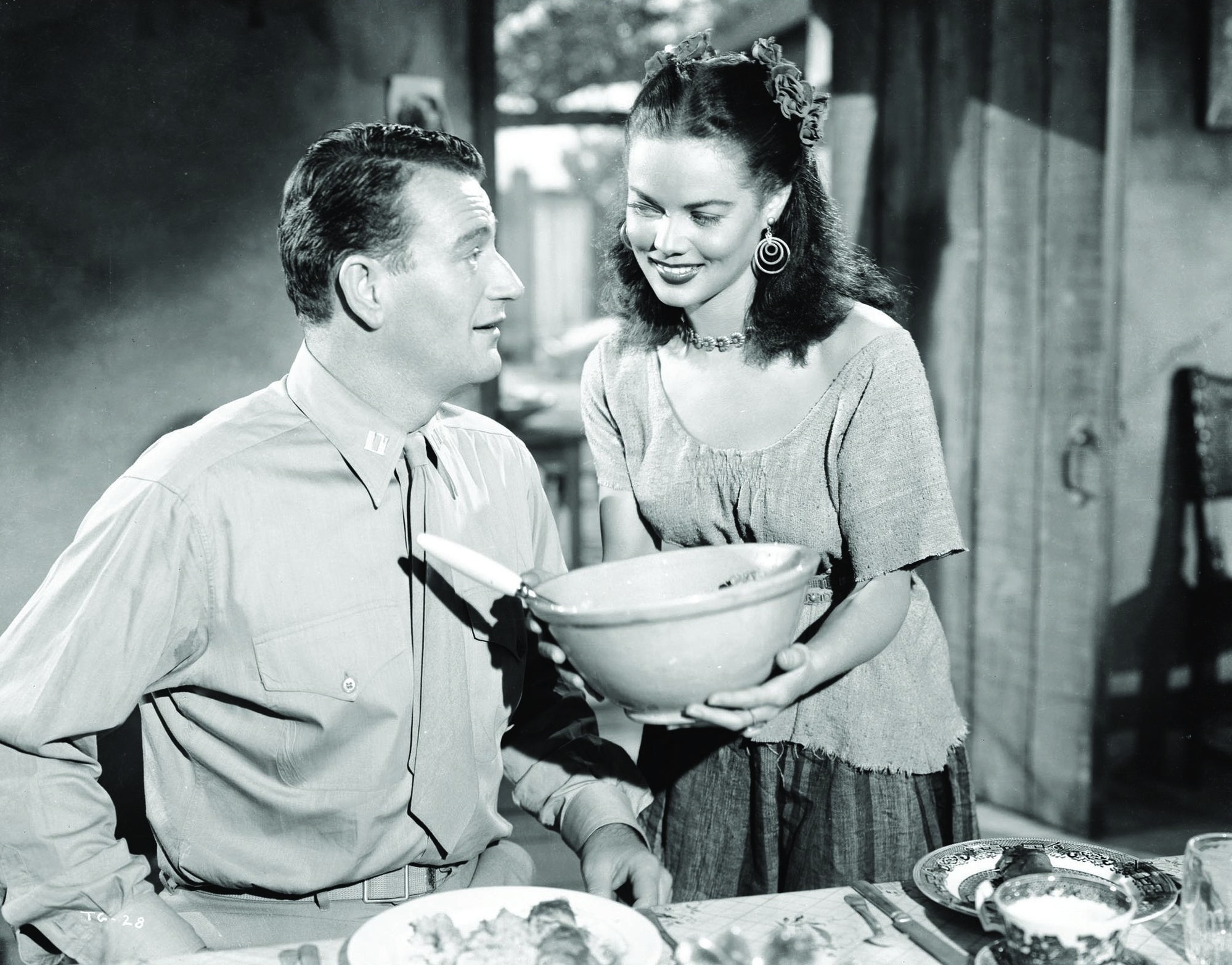 Still of John Wayne and Dona Drake in Without Reservations (1946)