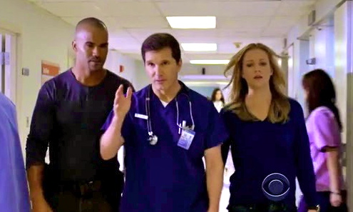 WILLIAM DUFFY as Dr. Larson on CRIMINAL MINDS w/ Shemar Moore and A.J. Cook