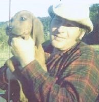 Mr Kyle with Little Ann the hunting hound Where the Red Fern Grows.
