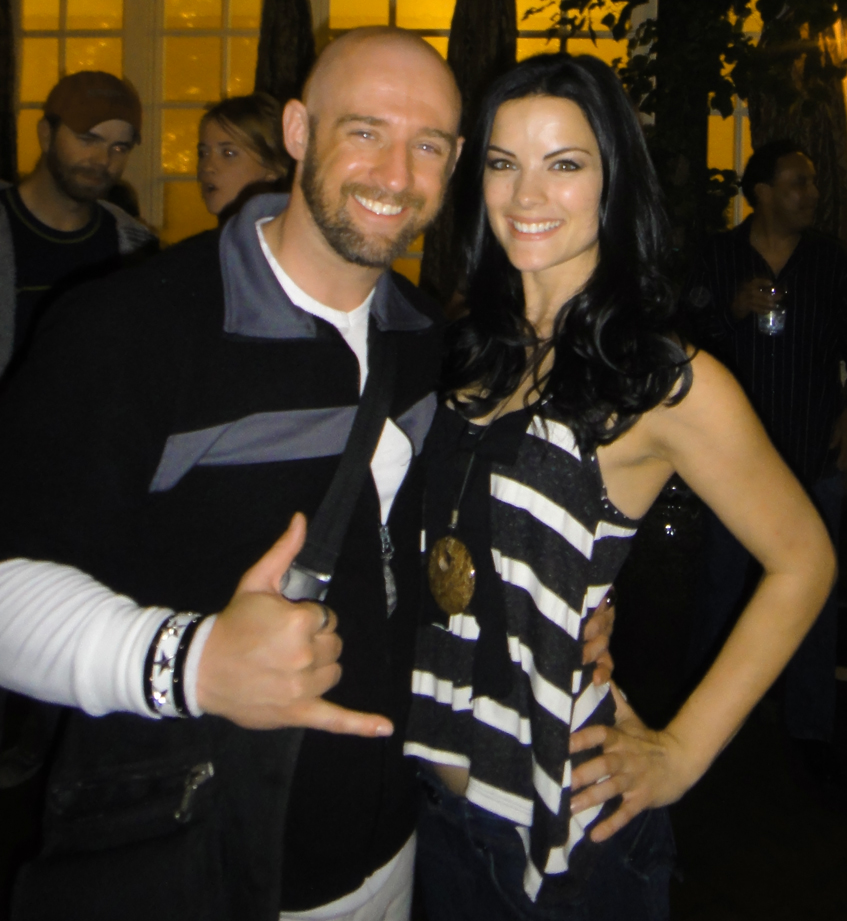 Jeremy Dunn, who plays a Frost Giant and Co-Star Jaimie Alexander, who plays Sif... at Thor's New Mexico Wrap Party.