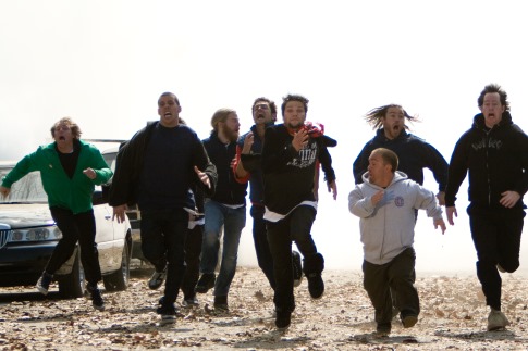 Still of Jason 'Wee Man' Acuña, Ryan Dunn, Johnny Knoxville, Bam Margera, Chris Pontius and Steve-O in Jackass Number Two (2006)