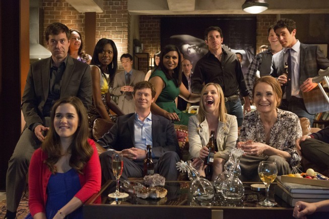 Still of Ike Barinholtz, Mark Duplass, Beth Grant, Chris Messina, Mindy Kaling, Zoe Jarman, Ed Weeks and Xosha Roquemore in The Mindy Project (2012)