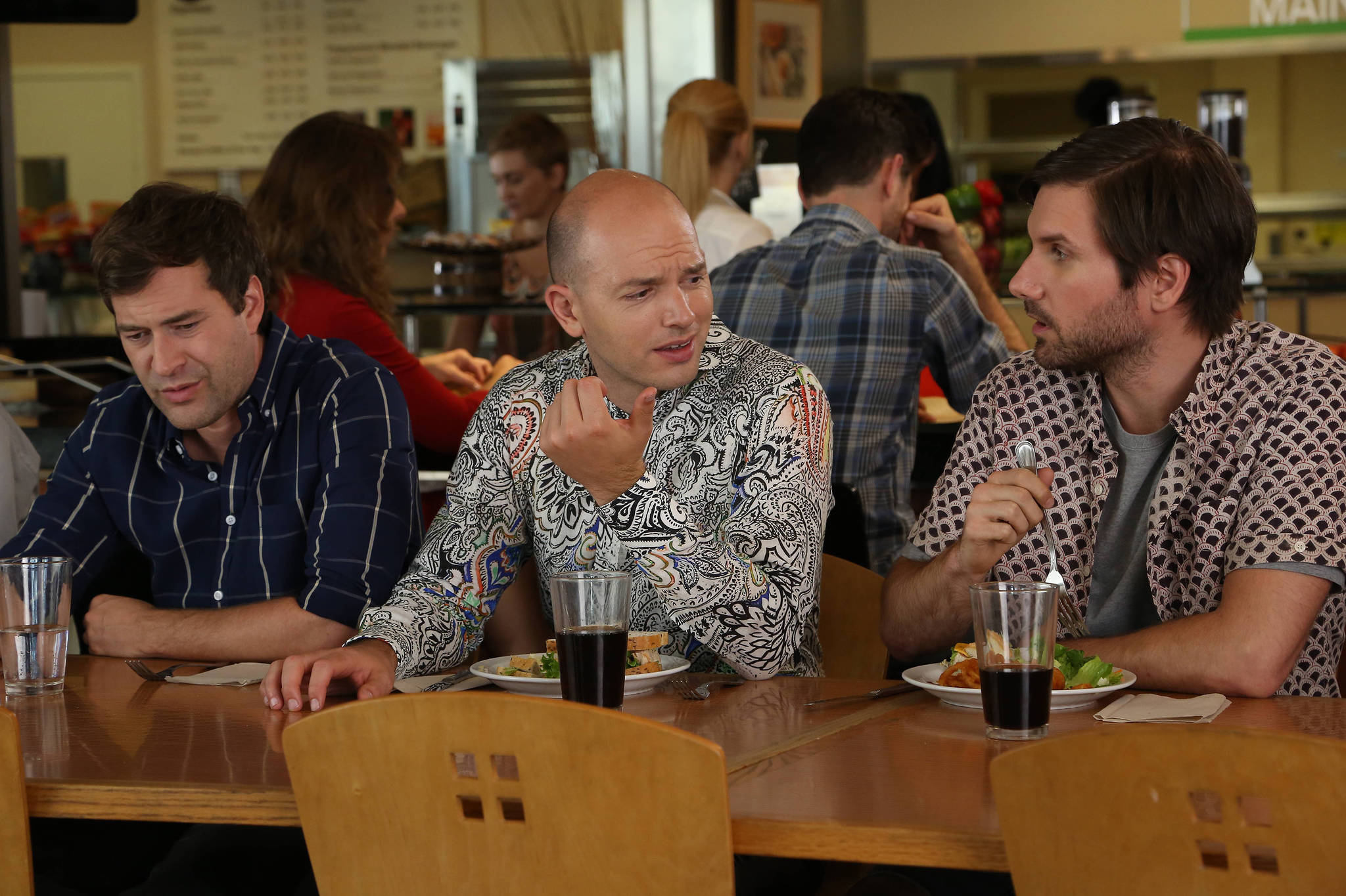 Still of Mark Duplass, Paul Scheer and Jonathan Lajoie in The League (2009)