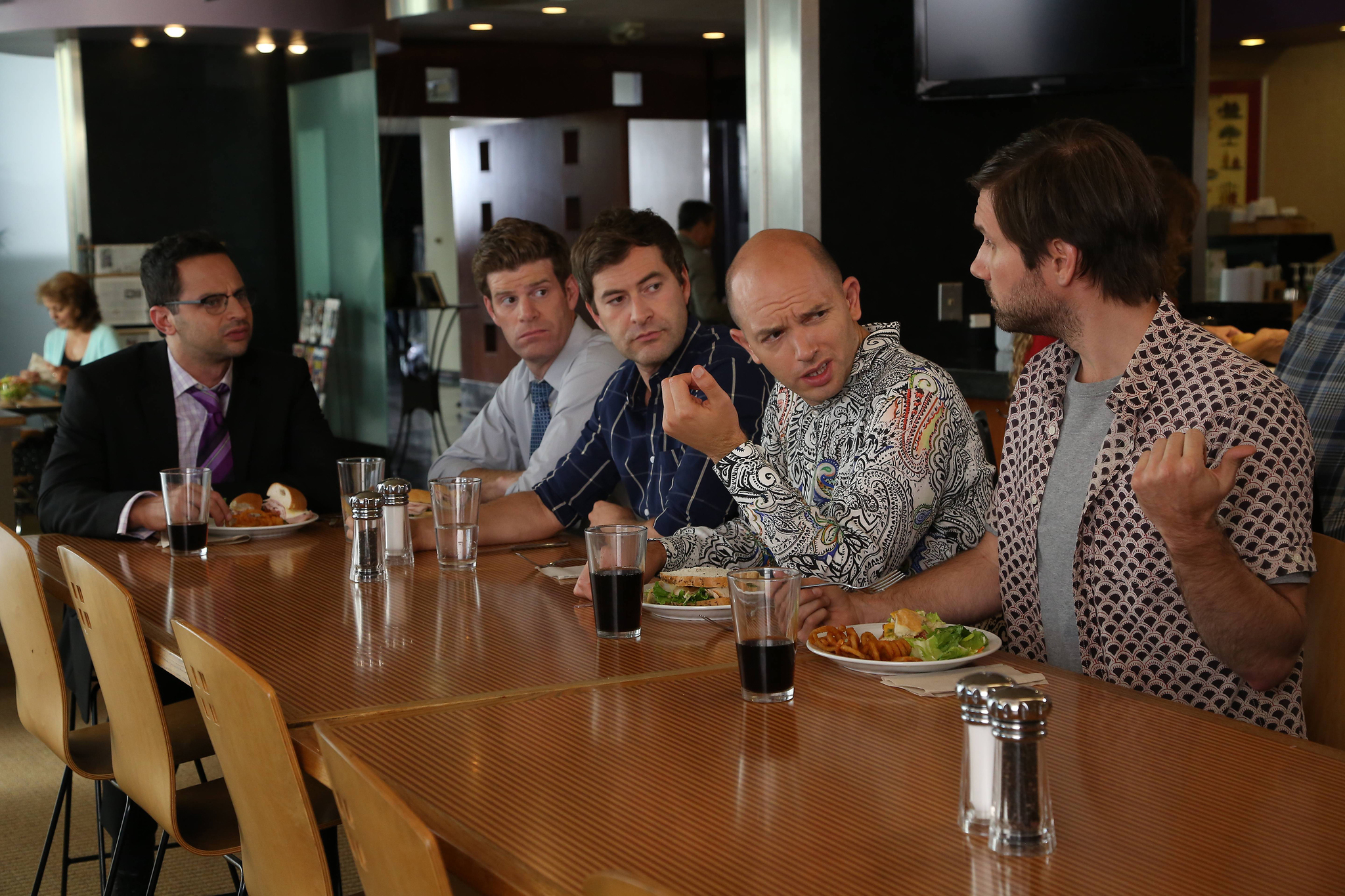 Still of Mark Duplass, Paul Scheer, Jonathan Lajoie, Stephen Rannazzisi and Nick Kroll in The League (2009)