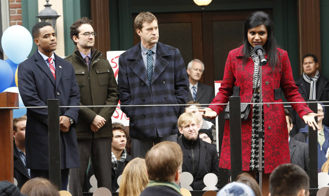 Still of Larenz Tate, Jay Duplass, Mark Duplass and Mindy Kaling in The Mindy Project (2012)