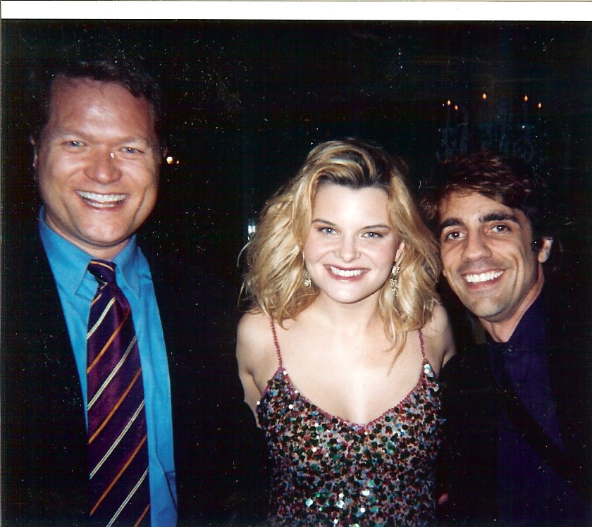 Jim Dykes with friends Heather Tom and Thomas DeLorenzo at Heather's opening night bash at TAVERN ON THE GREEN for PRYMATES.