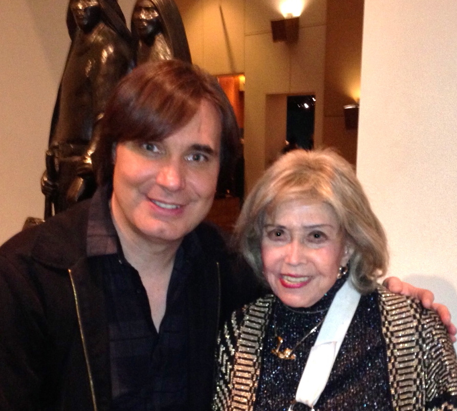 Cartoon voice-over actress, June Foray and Adam Dykstra during the Cartoonist Union's 2012 Holiday Party.