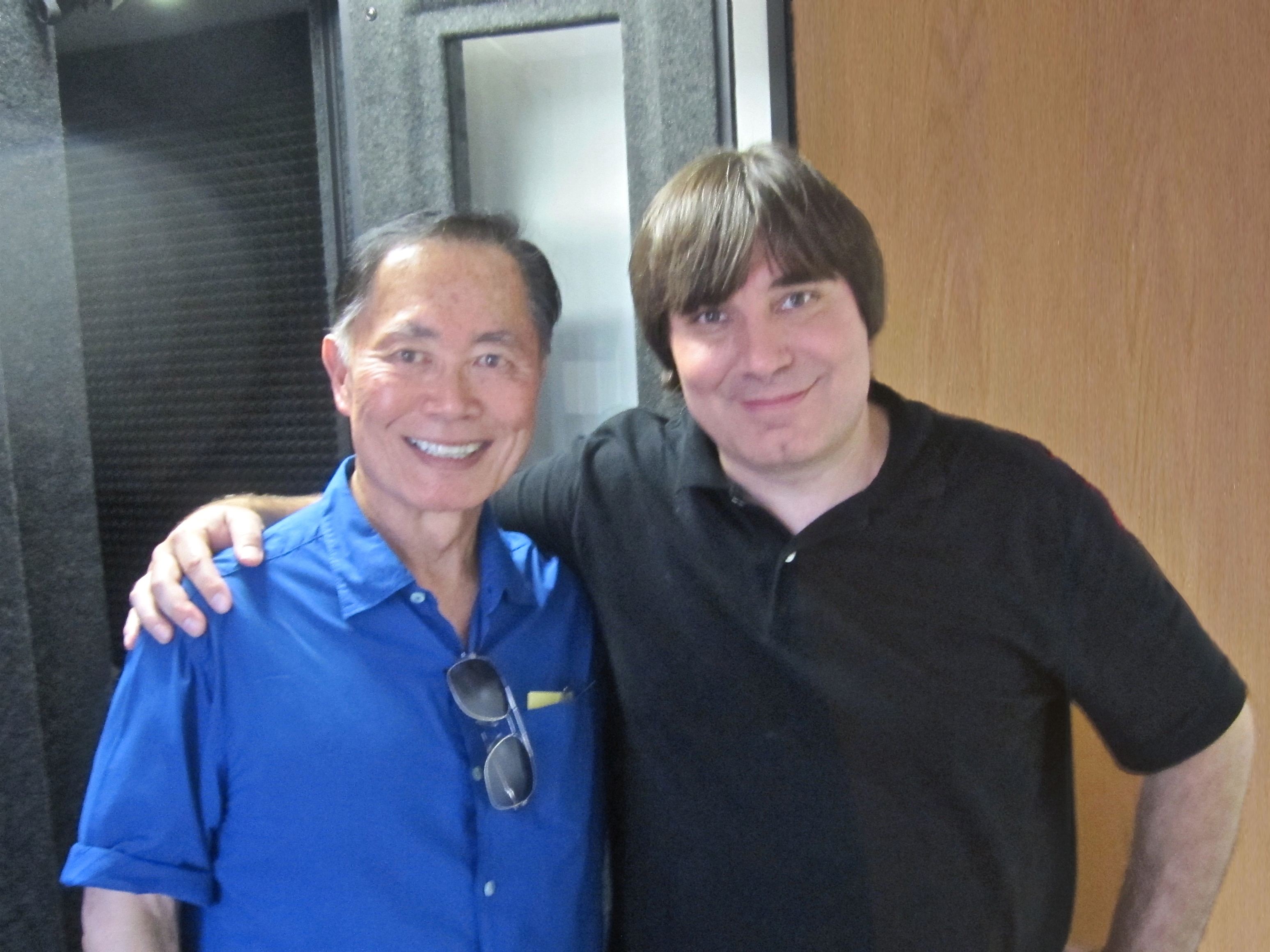 George Takei with Adam Dykstra after George finished narrating, Message from HiroshimaAn Unrecognized Loss.