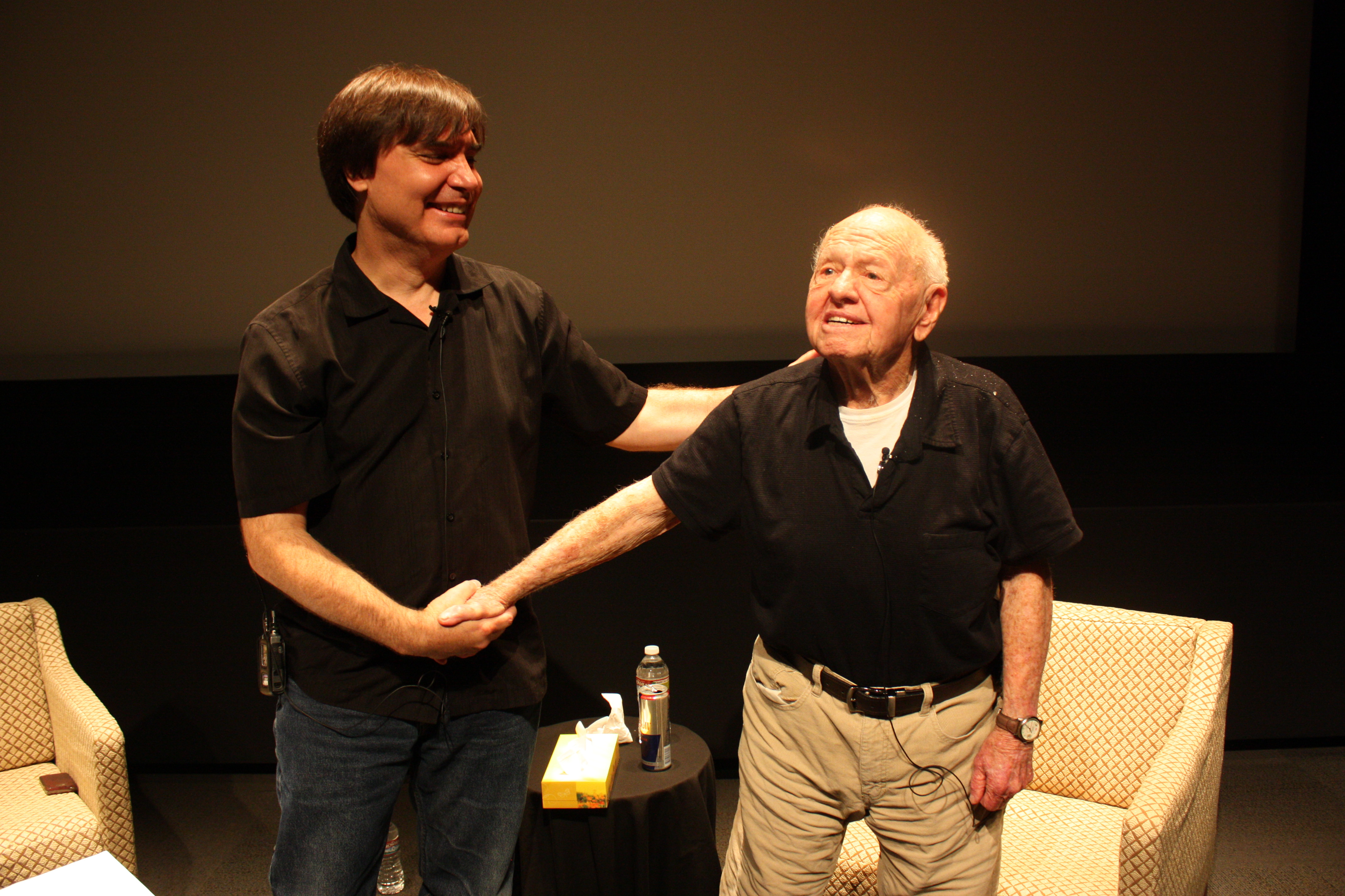 Mickey Rooney receives a thunderous and appreciative standing ovation, from his talk at Disney Feature Animation. 10-5-2012