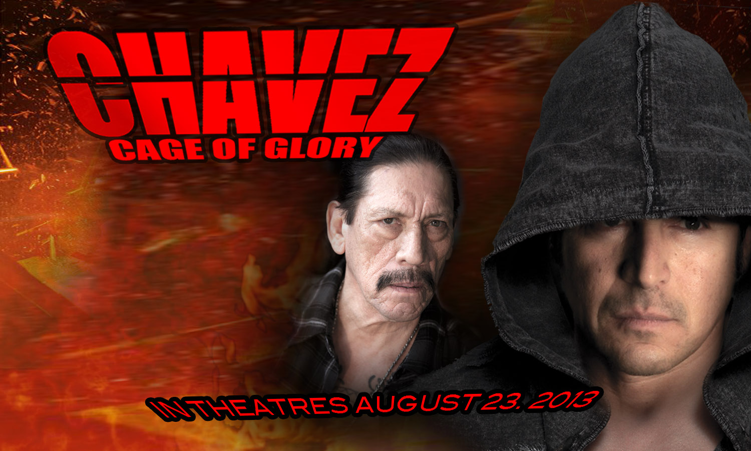 Hector Echavarria and Danny Trejo in Chavez Cage of Glory