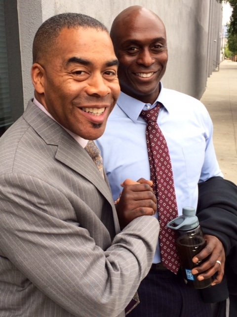 on set w/Lance Reddick