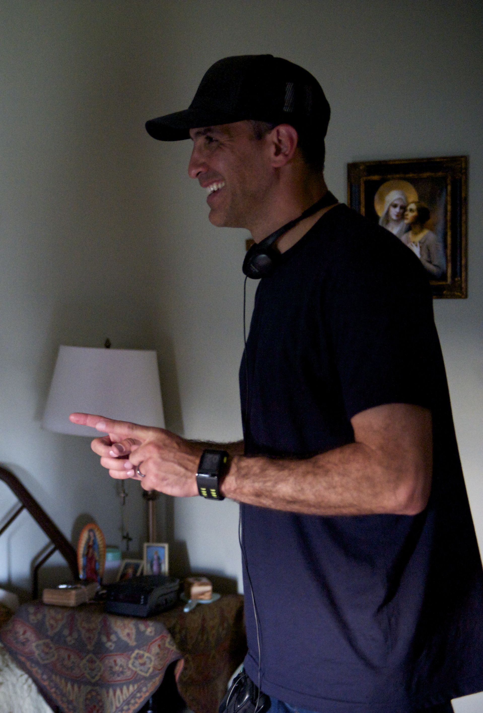 Neal Edelstein directing on the set of Haunting Melissa.