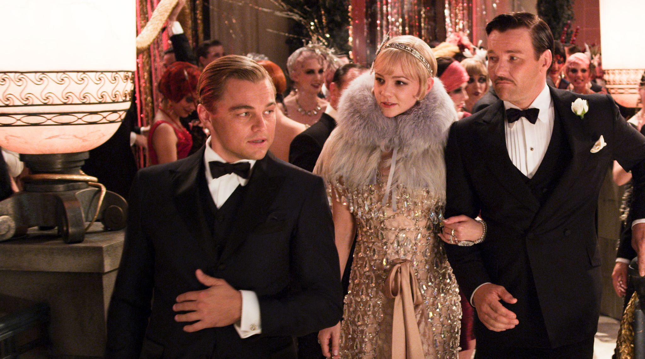 Still of Leonardo DiCaprio, Joel Edgerton and Carey Mulligan in Didysis Getsbis (2013)