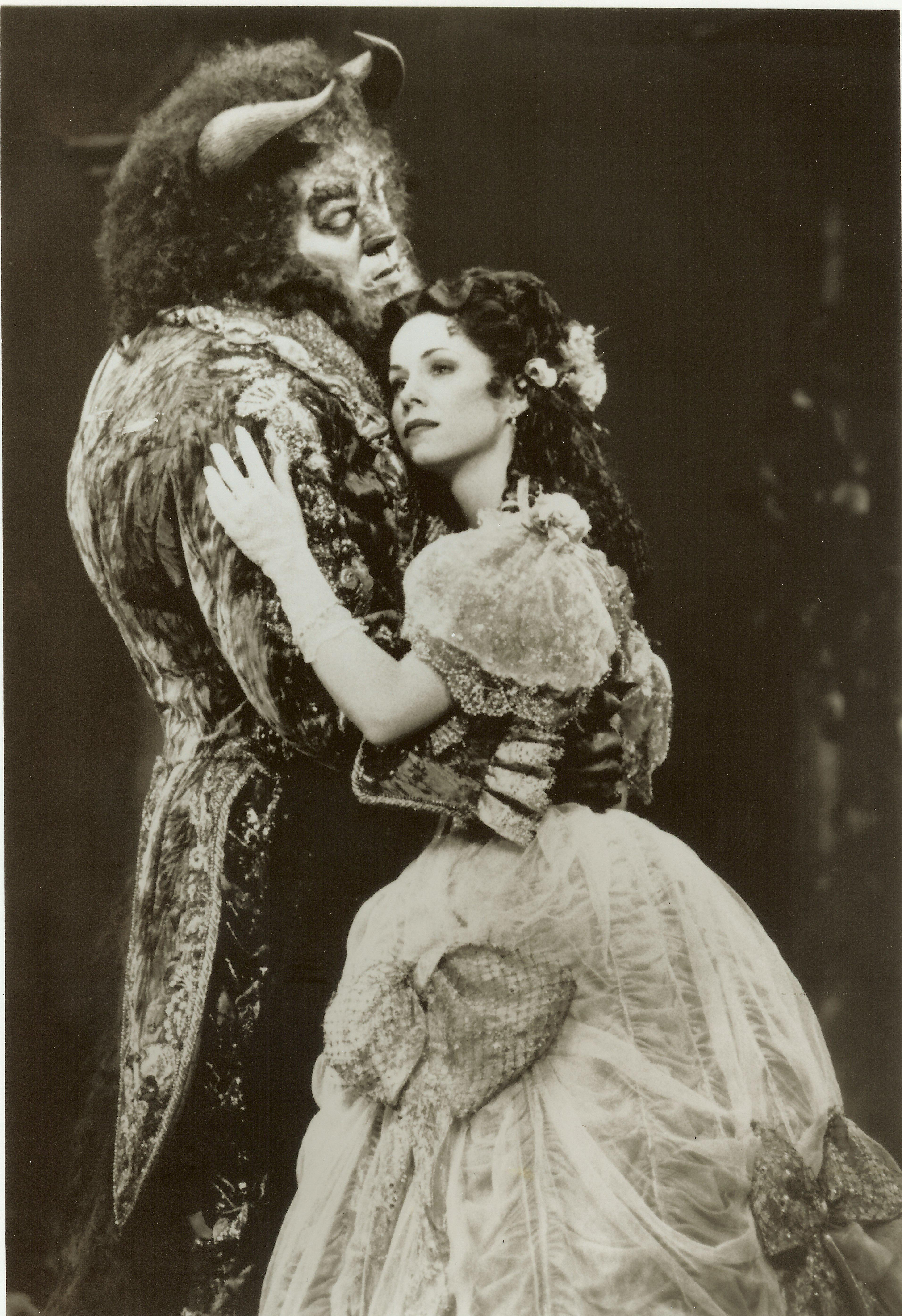 Susan Egan and Terrence Mann in the original Broadway production of Beauty and the Beast. 1994