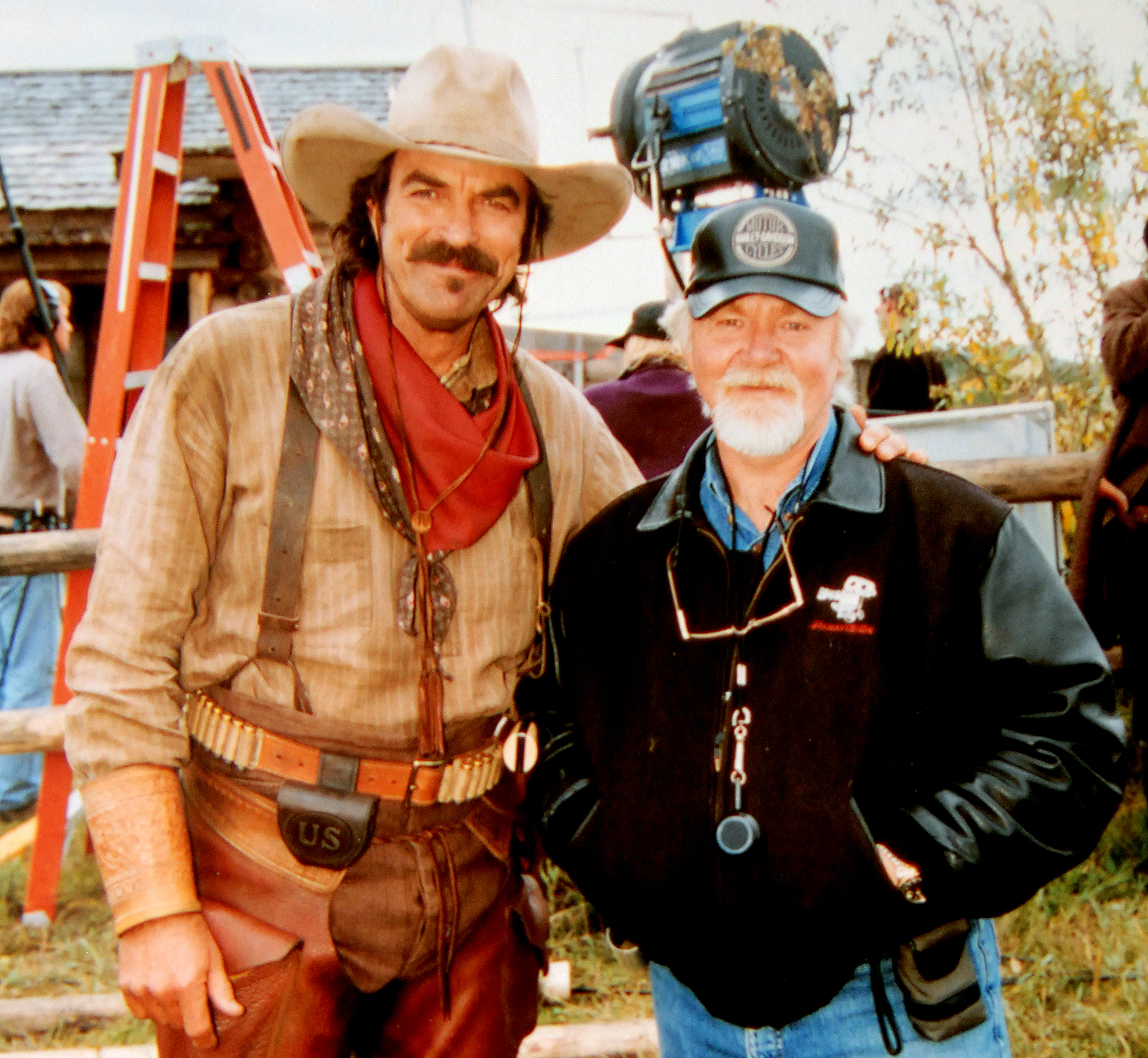 With Tom Selleck on the set of 