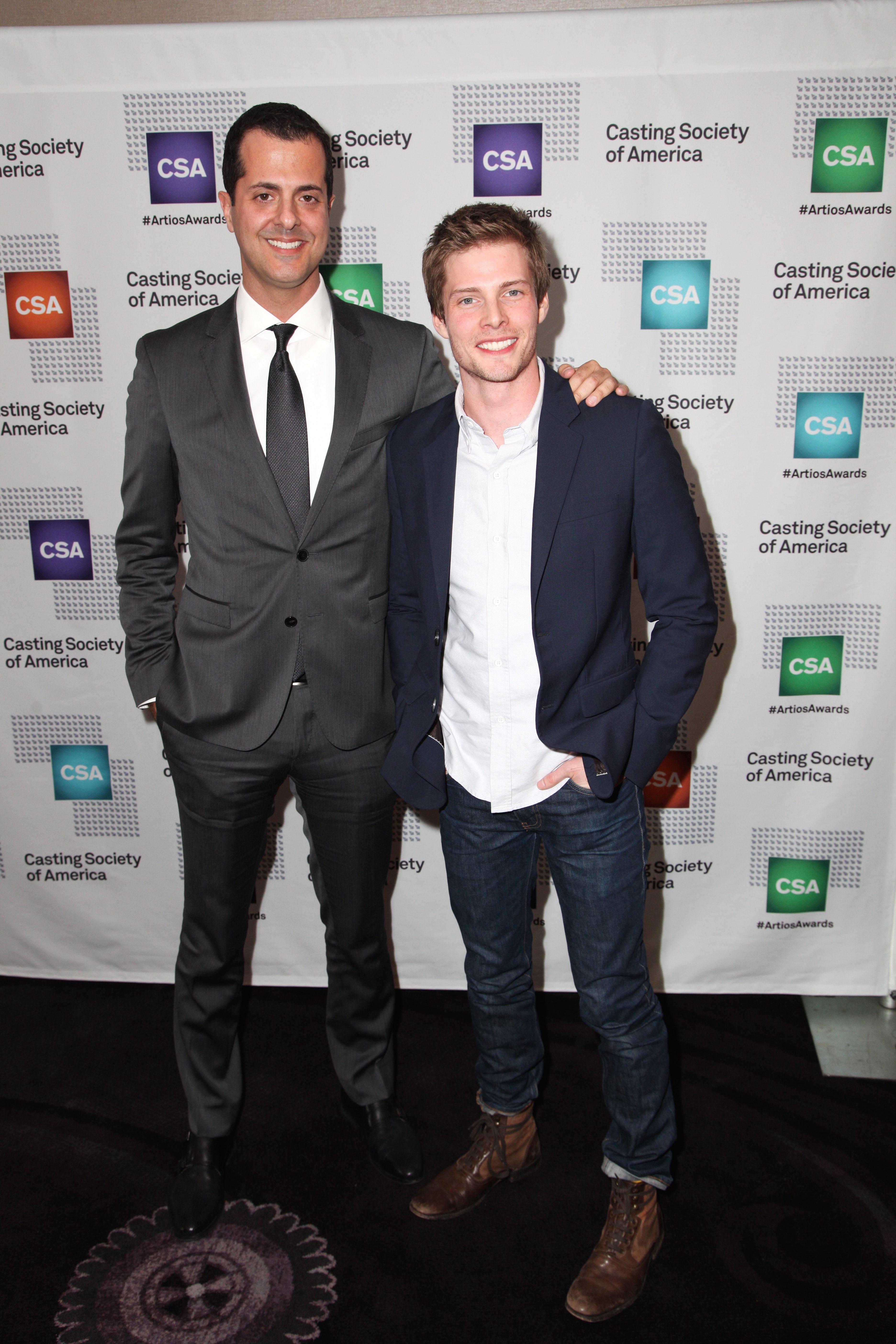 Josh Einsohn with Hunter Parrish backstage at the CSA Artios Awards '15.