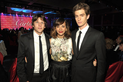 Jesse Eisenberg, Rashida Jones and Andrew Garfield