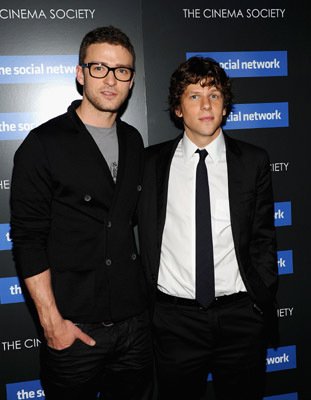 Justin Timberlake and Jesse Eisenberg at event of The Social Network (2010)