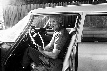 Dwight D. Eisenhower in his 1958 Plymouth station wagon in Palm Springs, CA, 1961.