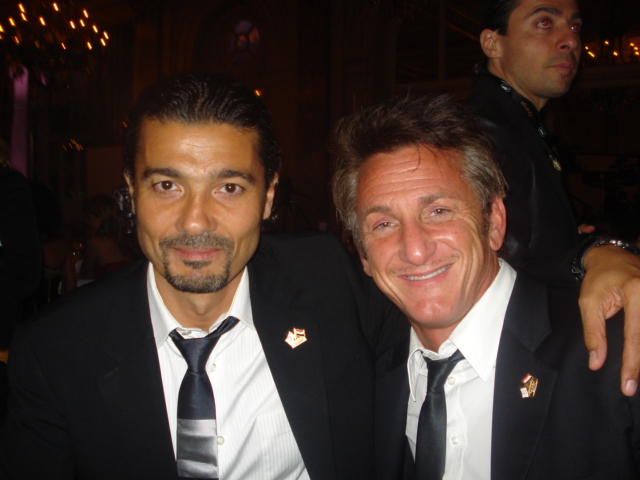 Khaled Nabawy and Sean pean in cinema for peace in cannes 2011