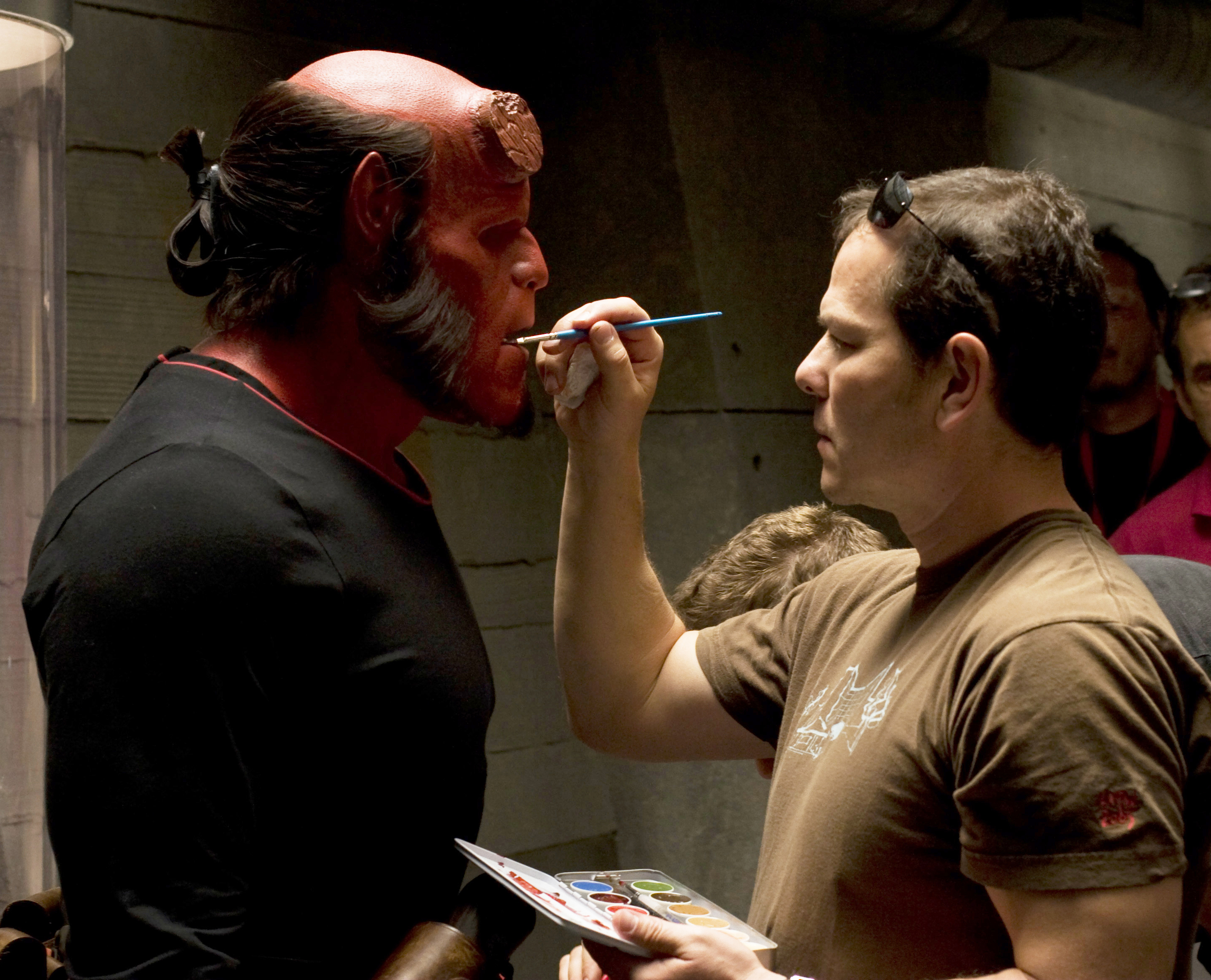 Mike with Ron Perlman on Hellby 2 set.