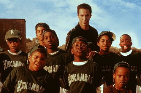 Keanu Reeves, A. Delon Ellis Jr., Julian Griffith, Bryan Hearne, Michael B. Jordan, Michael Perkins, Brian M. Reed, Alexander Telles and DeWayne Warren in Hard Ball (2001)