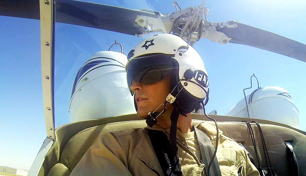 Justin as real life Helicopter pilot