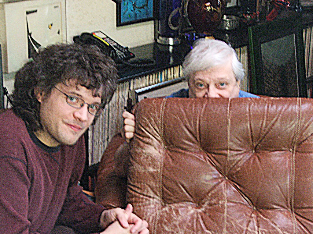 The Director, Jason V Brock, with one of Charles Beaumont's acquaintances, writer Harlan Ellison.