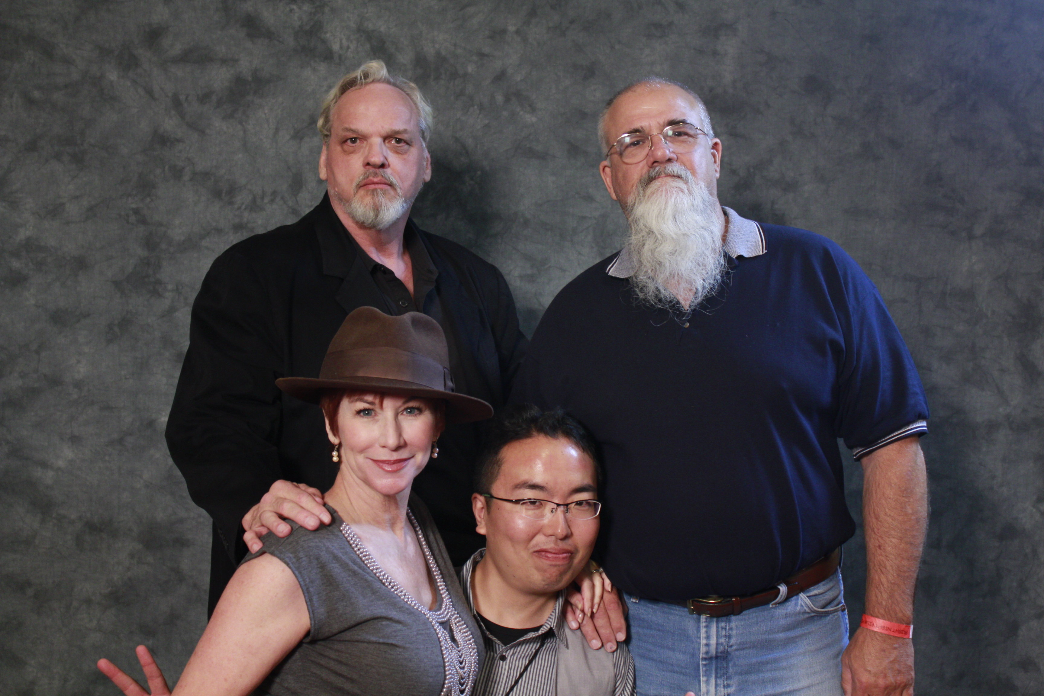 Caroline Williams, Bill Johnson and Bob Elmore from The Texas Chainsaw Massacre 2 (1986) Reunion. Photographed with the Japanese filmmaker, the Roger Corman Award Winning filmmaker Ryota Nakanishi.