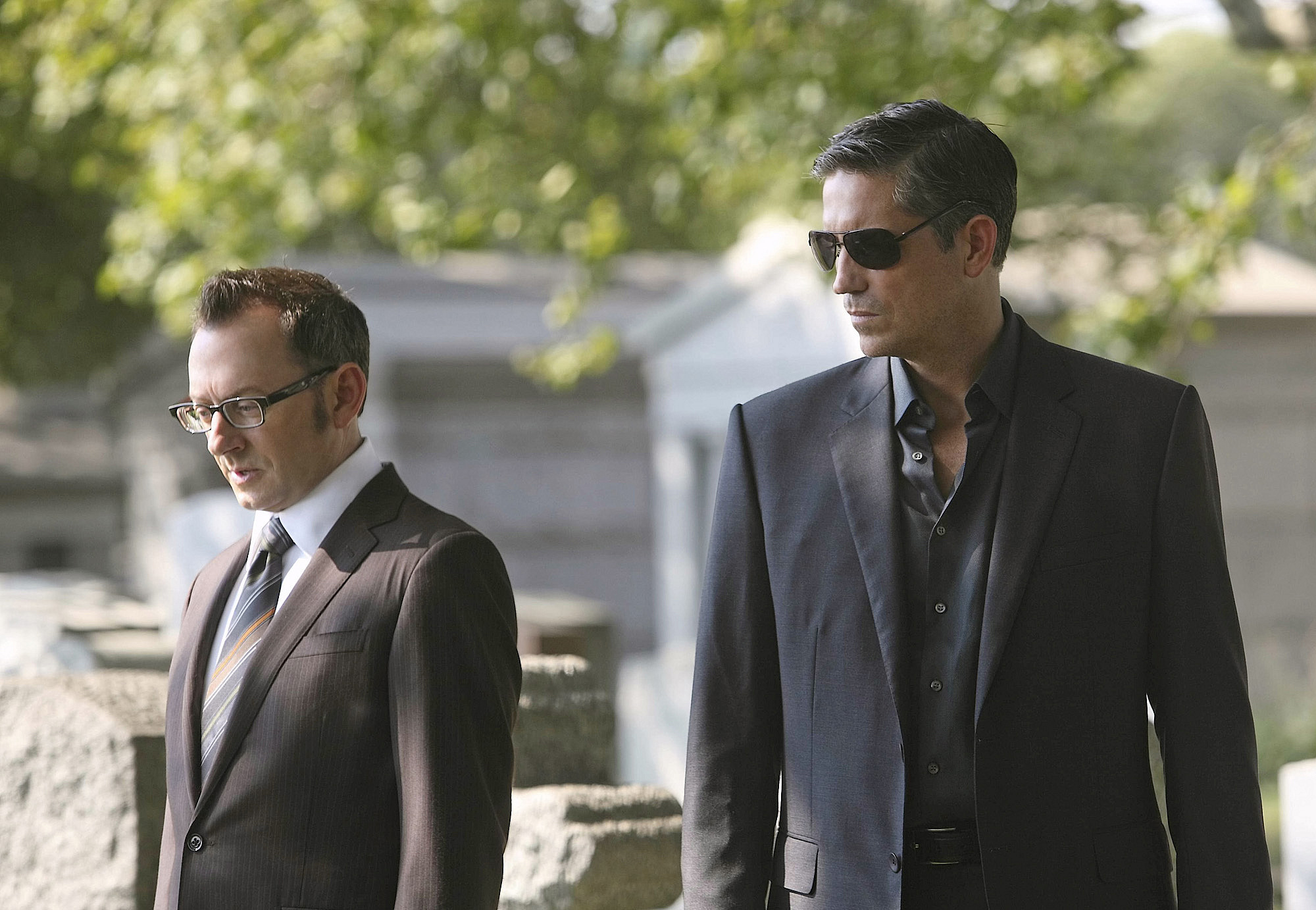 Still of Jim Caviezel and Michael Emerson in Person of Interest (2011)