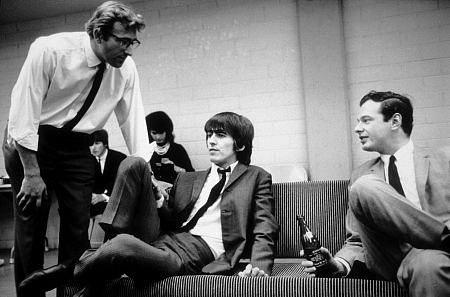 George Harrison with manager Brian Epstein, c. 1964
