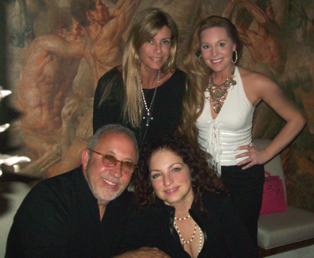 Tami Erin, Gloria and Emilio Estefan having dinner at 5 Star Island Estate, Miami.