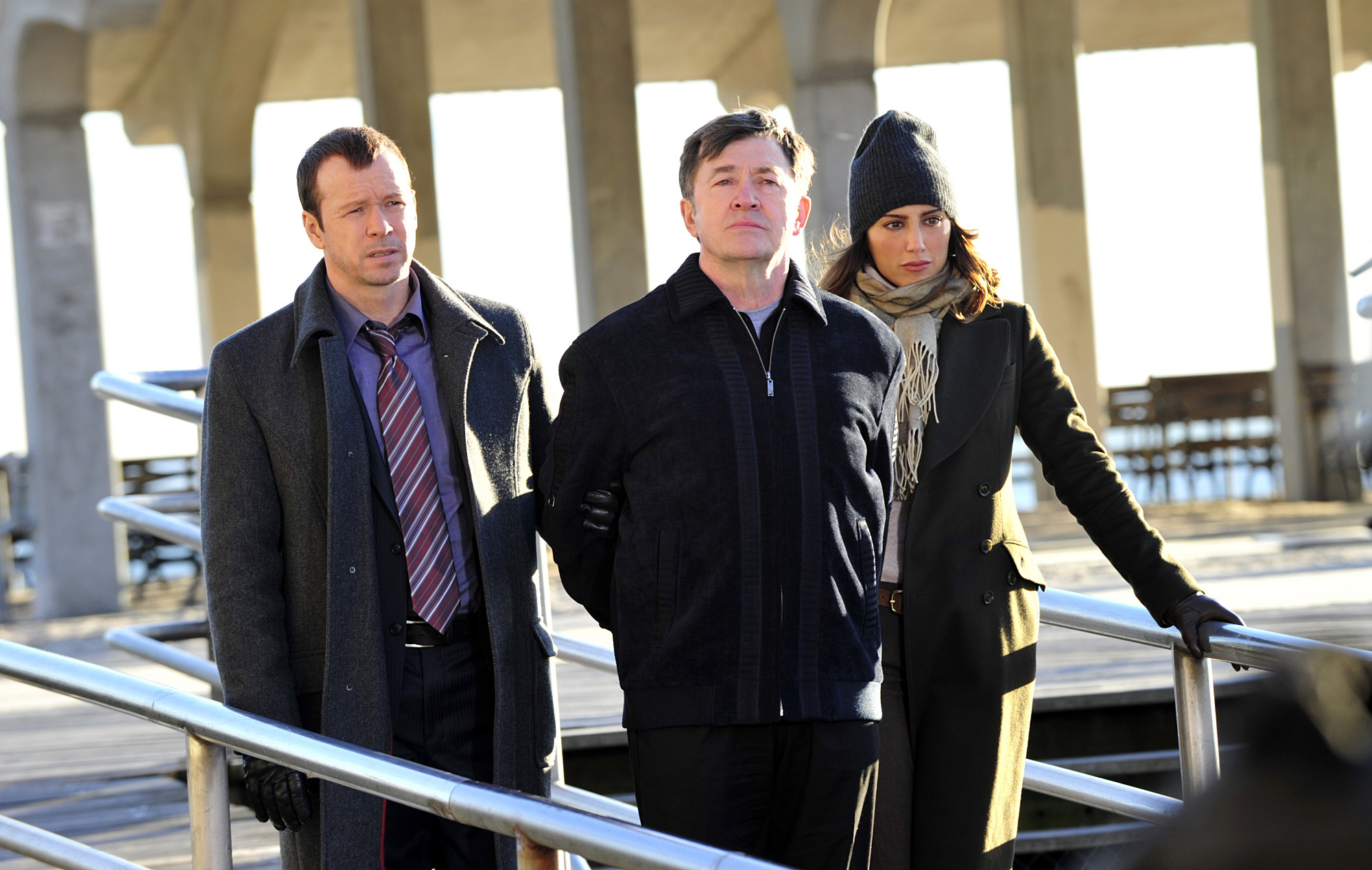 Still of Donnie Wahlberg, Jennifer Esposito and Olek Krupa in Blue Bloods (2010)